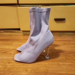 Lavender Peep Toe Booties